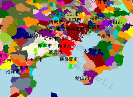 横浜市の位置を示す地図