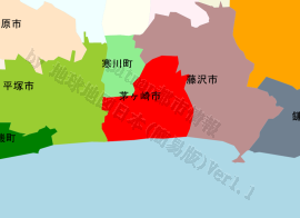 茅ヶ崎市の位置を示す地図
