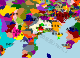 秦野市の位置を示す地図