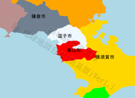 葉山町の位置を示す地図