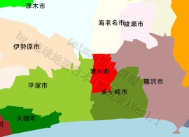 寒川町の位置を示す地図