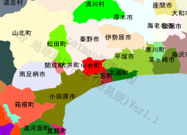 中井町の位置を示す地図