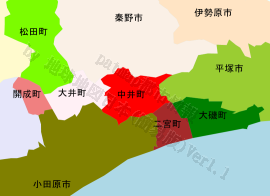 中井町の位置を示す地図