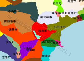 箱根町の位置を示す地図