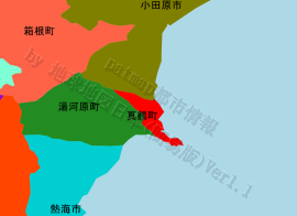 真鶴町の位置を示す地図