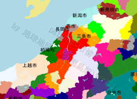 長岡市の位置を示す地図