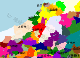 十日町市の位置を示す地図