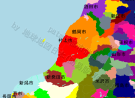 村上市の位置を示す地図