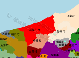 糸魚川市の位置を示す地図
