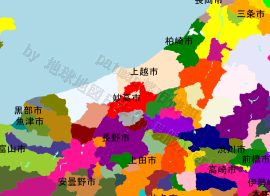 妙高市の位置を示す地図