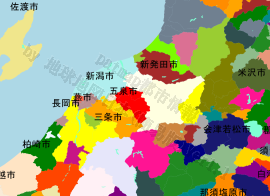 五泉市の位置を示す地図