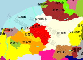 五泉市の位置を示す地図