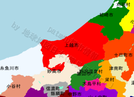 上越市の位置を示す地図