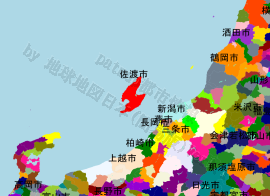 佐渡市の位置を示す地図