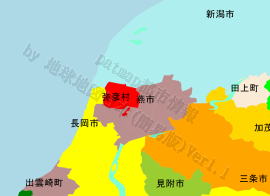 弥彦村の位置を示す地図