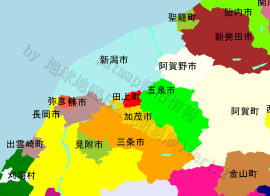 田上町の位置を示す地図