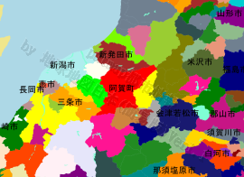 阿賀町の位置を示す地図