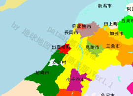 出雲崎町の位置を示す地図