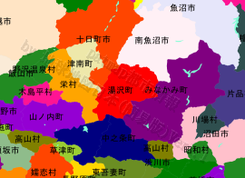 湯沢町の位置を示す地図