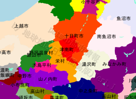 津南町の位置を示す地図