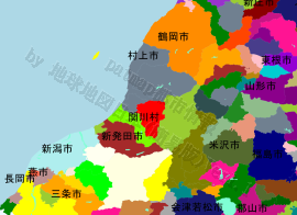 関川村の位置を示す地図