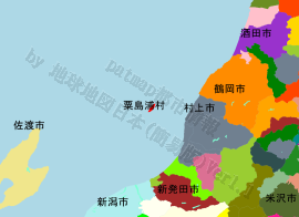 粟島浦村の位置を示す地図
