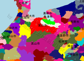 富山市の位置を示す地図