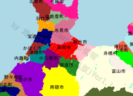高岡市の位置を示す地図