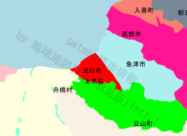 滑川市の位置を示す地図