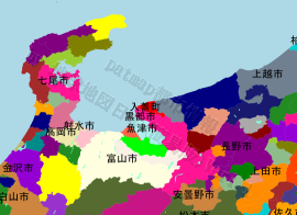 入善町の位置を示す地図