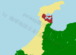 七尾市の位置を示す地図