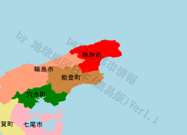 珠洲市の位置を示す地図