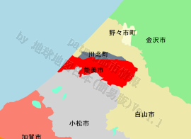 能美市の位置を示す地図