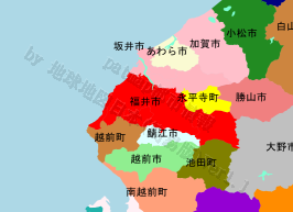 福井市の位置を示す地図
