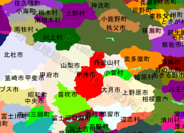 甲州市の位置を示す地図