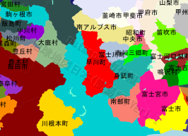 早川町の位置を示す地図