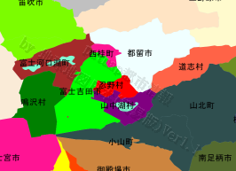 忍野村の位置を示す地図