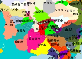 鳴沢村の位置を示す地図