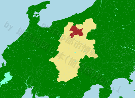 長野市の位置を示す地図