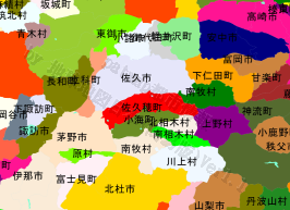 佐久穂町の位置を示す地図