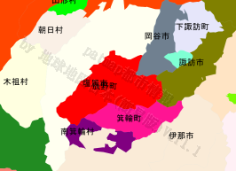 辰野町の位置を示す地図