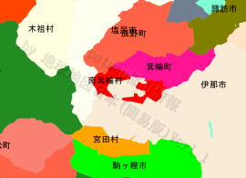 南箕輪村の位置を示す地図