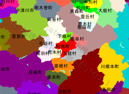 阿南町の位置を示す地図