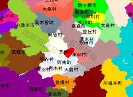 下條村の位置を示す地図