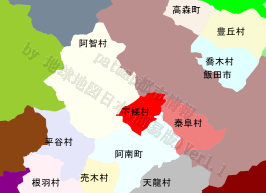 下條村の位置を示す地図