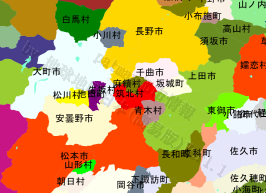 筑北村の位置を示す地図