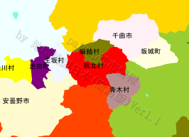 筑北村の位置を示す地図