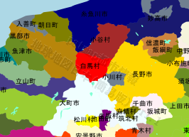 白馬村の位置を示す地図
