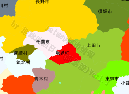 坂城町の位置を示す地図