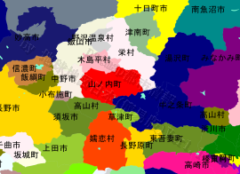 山ノ内町の位置を示す地図